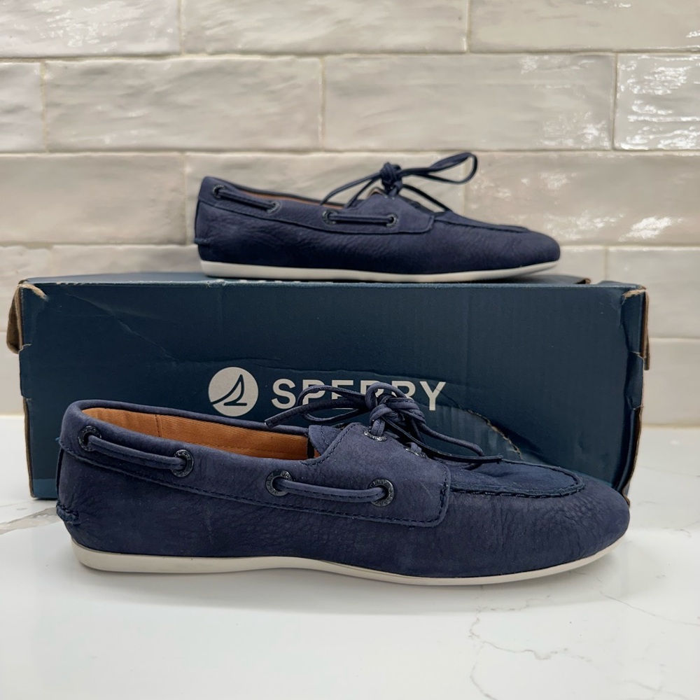 Sperry Women’s Slim Boat Shoes | Navy Nubuck Leather | Size 5.5 | NIB - Picture 10 of 11